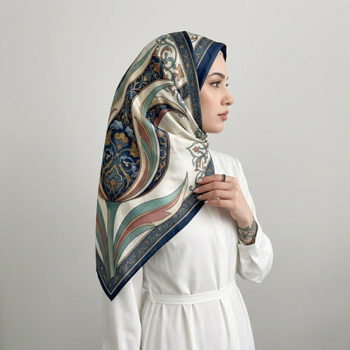 Lale-i Rumi Twill İpek Eşarp