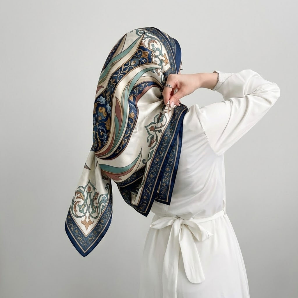 Lale-i Rumi Twill İpek Eşarp